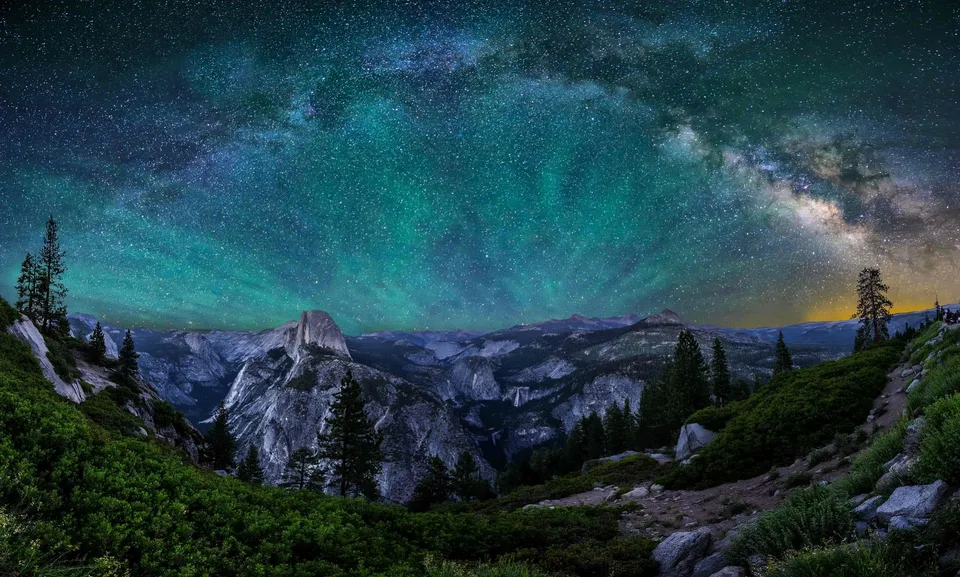 The Milky Way above Yosemite, from the original Pure Air California website