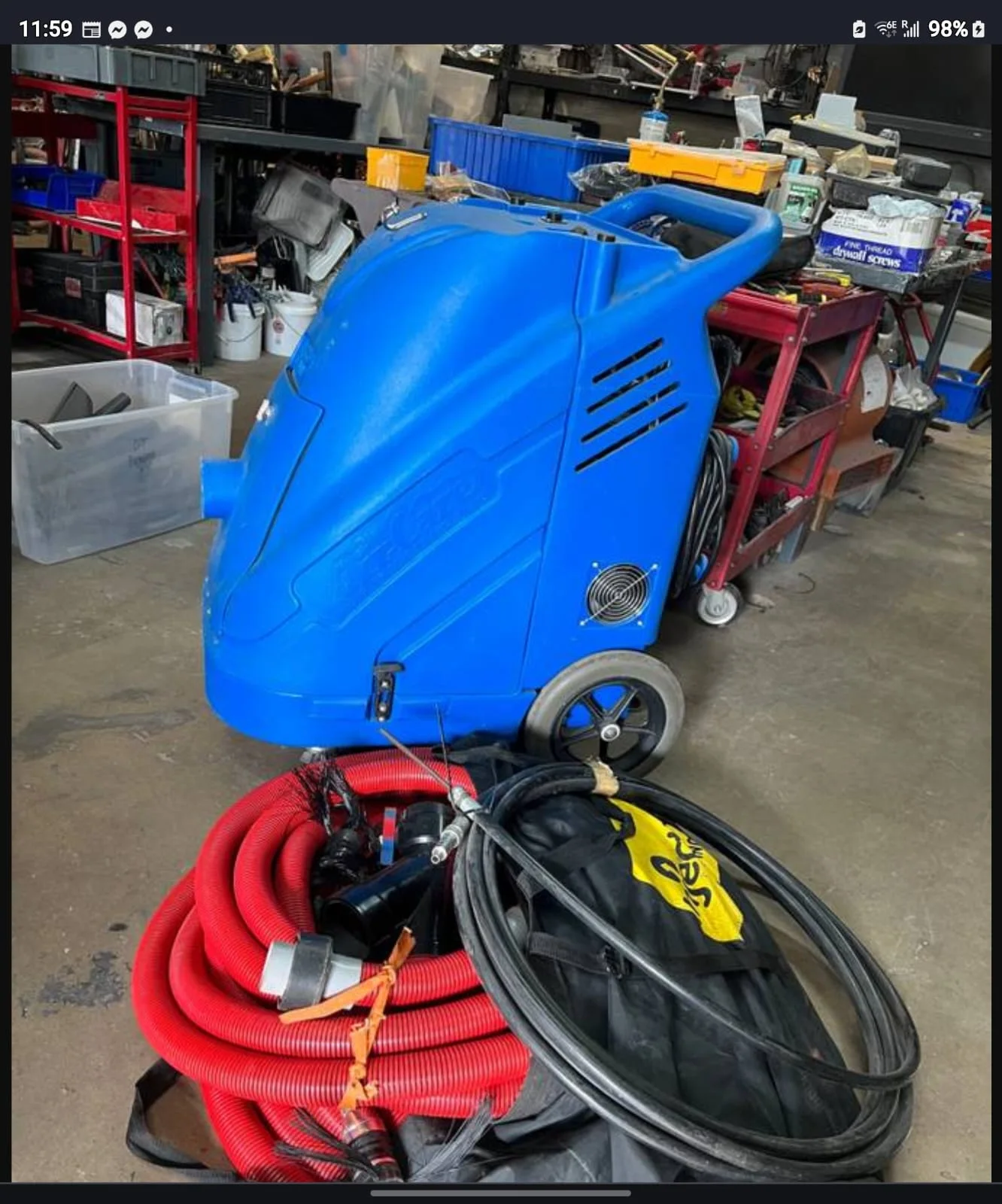 Portable air-system cleaning equipment and hoses